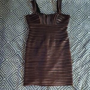 Js Boutique Brown Strappy Cocktail Dress - Elegant & Classic - Size 12